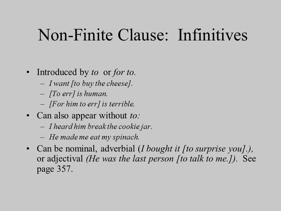 finite clause definition and examples